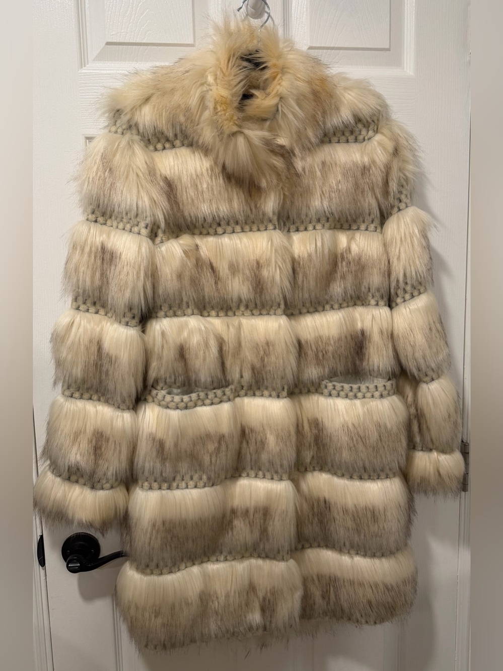 Allen Schwartz Echo Women's XS Cream Faux-Fur Panel Pea Coat